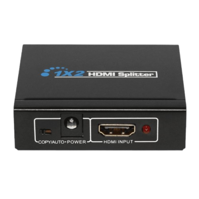 HDCVT 1-2 HDMI 4k Splitter with Edid Features: - 1 x 2 HDMI Splitter distributes 1 HDMI Source to 2 HDMI Displays simultaneously - It offers HD Video Solution for Super Market, Shopping Mall, HDTV / STB / DVD / Projector / DVR factory, Data Control Center, Information Distribution, Conference Room Presentation, Education and Training, Corporation Showroom, Luxurious House. Specifications: - 1 HDMI Input Signal Split to 2 HDMI Sink Devices - HDCP 1.4 Protocol Compliant - 3D HDMI 1.4a Video Format Support - 3D Video Support including Frame Packing for all 3D formats up to a 297MHz TMDS Clock - Support Display Resolutions up to 4K x 2K@30Hz - 1080P@120Hz, and 1080P 3D@60Hz - Support Deep Color 30bit, 36bit, 48bit per Pixel - Digital Audio Format, as DTS-HD / Dolby-True-HD / LPCM 7.1 / DTS / Dolby-AC3 / DSD What's in the box HDCVT 1-2 HDMI 4k Splitter with EDID