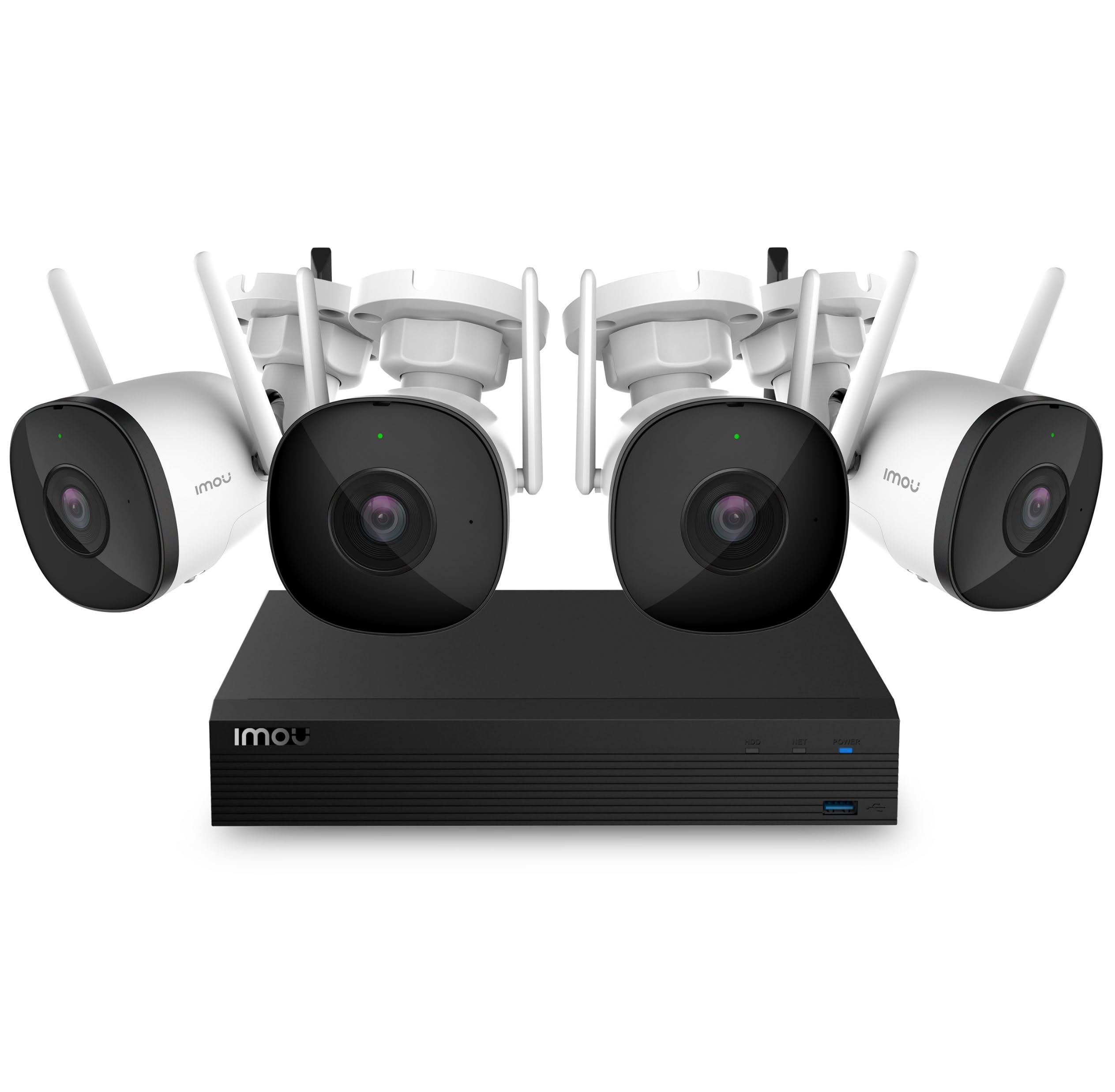 IMOU 8 Channel 4 Camera Kit Bullet 2 Colour Night Vision (KIT/NVR1108HS-W-S2)