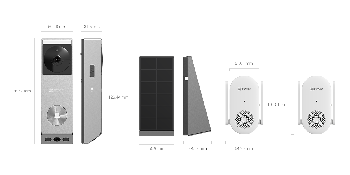 EZVIZ EP3X Pro Kit Solar Doorbell + CH1 Chime (CS-EP3XPRO)